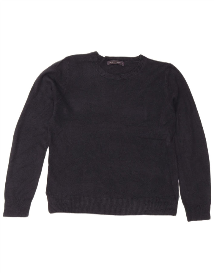 MARKS & SPENCER Womens Crew Neck Jumper Sweater UK 12 Medium Navy Blue