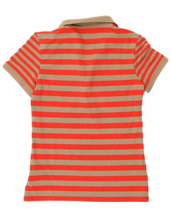 Nike Womens Polo Shirt UK 10/12 Medium Red Striped