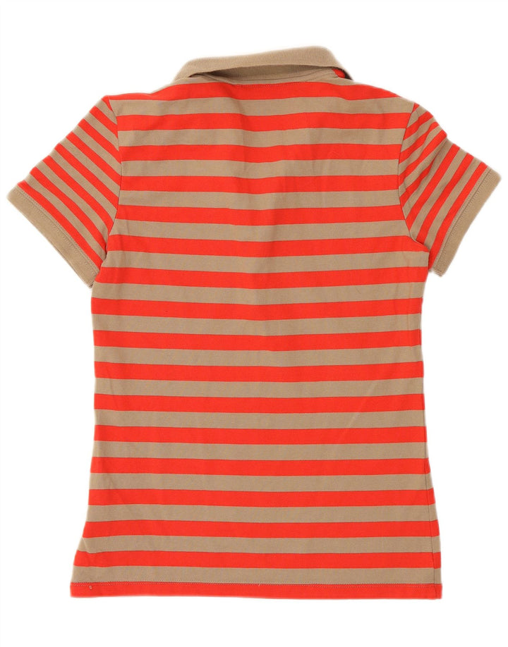 Nike Womens Polo Shirt UK 10/12 Medium Red Striped