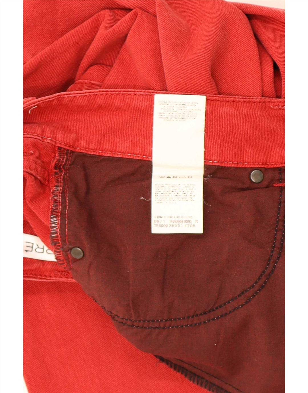 Ferre Mens Ittierre Slim Jeans W32 L31 Red Cotton