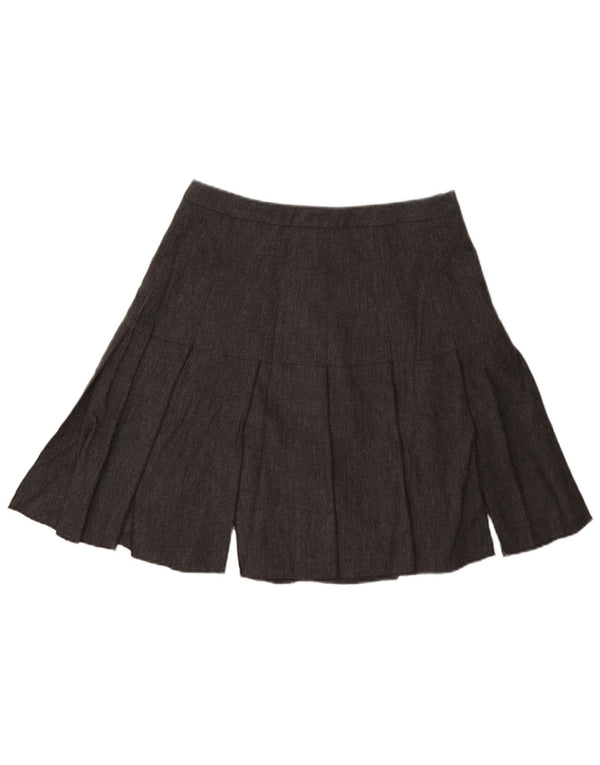 Roberto Cavalli Womens Pleated A-Line Skirt W28 Medium Grey