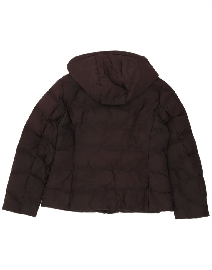 Zara Womens Hooded Padded Jacket UK 16 Large Black Polyester