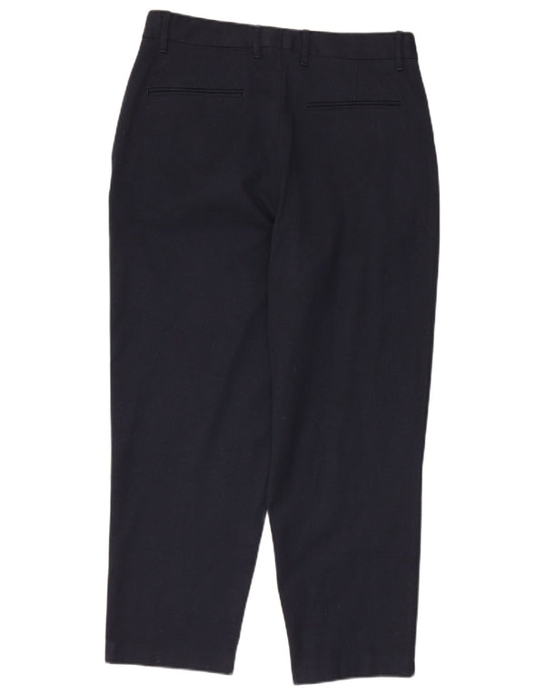 Zara Mens Cropped Trousers EU 38 Small W30 L25 Navy Blue Polyester