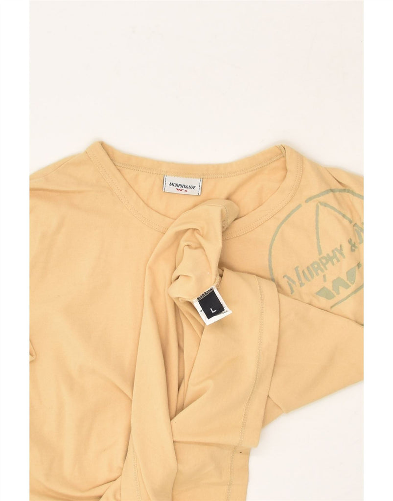 MURPHY & NYE Womens T-Shirt Top UK 14 Large Yellow Cotton | Vintage Murphy & Nye | Thrift | Second-Hand Murphy & Nye | Used Clothing | Messina Hembry 