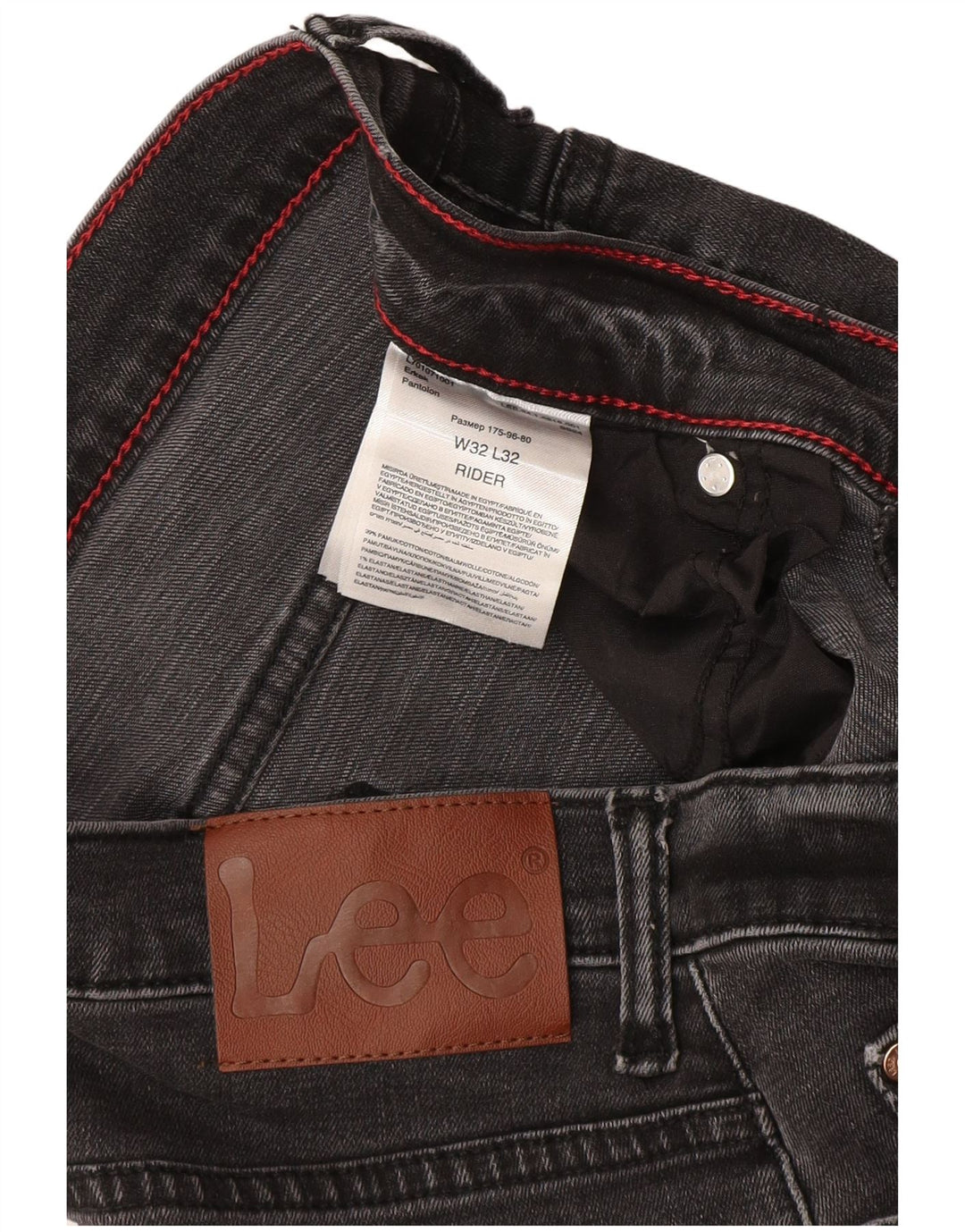 LEE Mens Rider Straight Jeans W32 L32  Grey Cotton