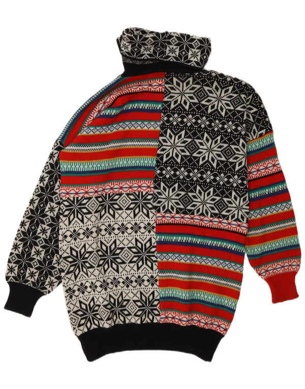 Jungle Kenzo Womens Roll Neck Jumper Sweater UK 16 Large Multicoloured Retr