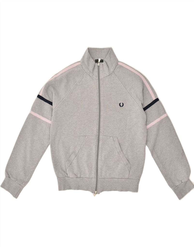 FRED PERRY Girls Tracksuit Top Jacket 13-14 Years Large Grey Cotton | Vintage Fred Perry | Thrift | Second-Hand Fred Perry | Used Clothing | Messina Hembry 