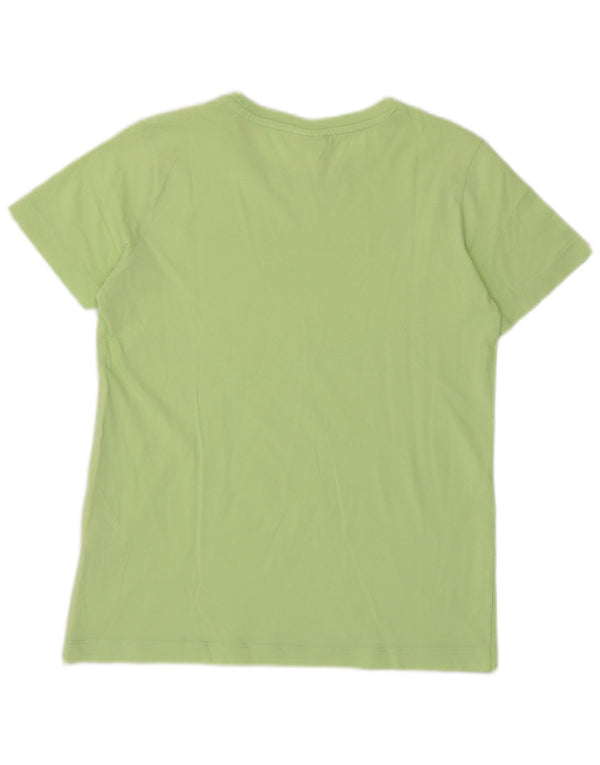Champion Womens Graphic T-Shirt Top UK 10 Small Green Cotton