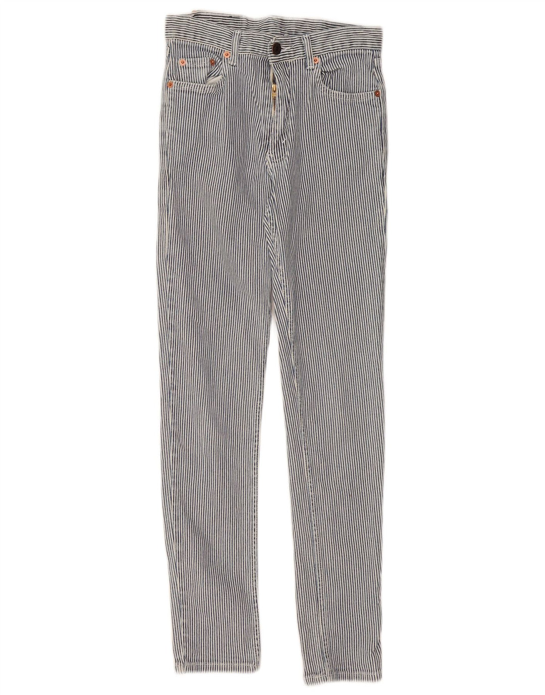 Levi's Womens Slim Jeans W24 L28 Blue Pinstripe