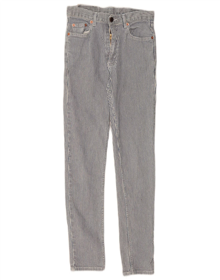 Levi's Womens Slim Jeans W24 L28 Blue Pinstripe