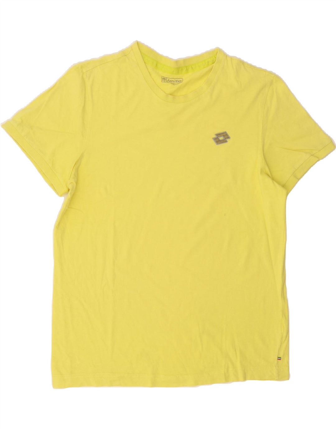 LOTTO Mens T-Shirt Top XL Yellow Cotton Vintage Lotto and Second-Hand Lotto from Messina Hembry 