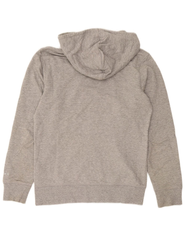 Diadora Womens Graphic Zip Hoodie Sweater UK 16 Large Grey Flecked Cotton