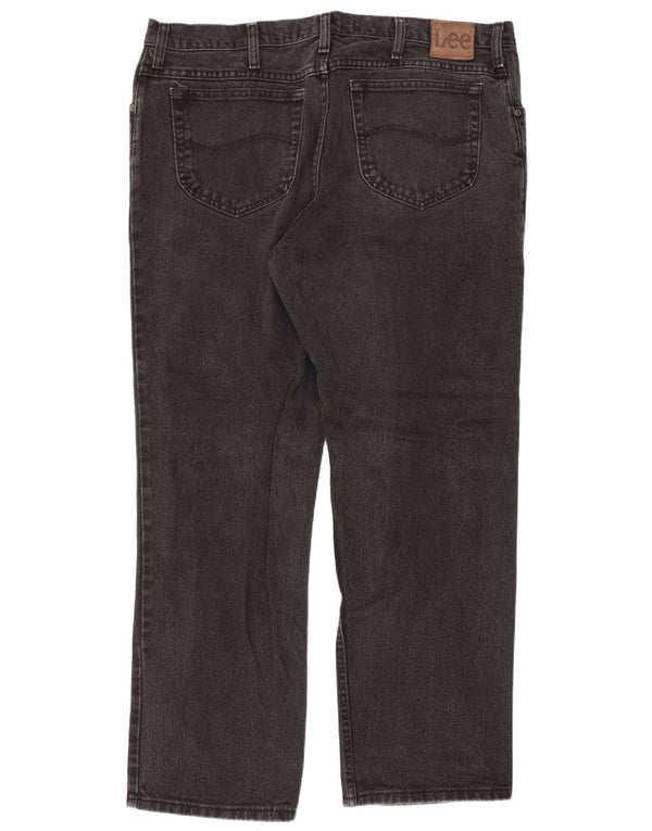 Lee Mens Regular Fit Straight Jeans W40 L30 Black Cotton