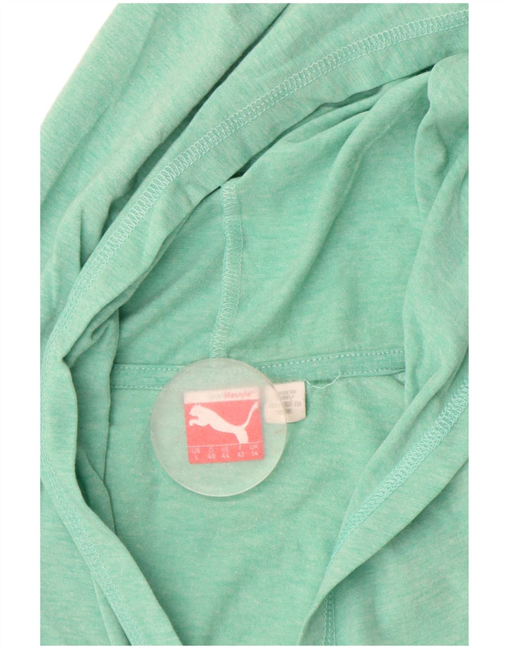 PUMA Womens Hoodie Jumper UK 14 Large Green