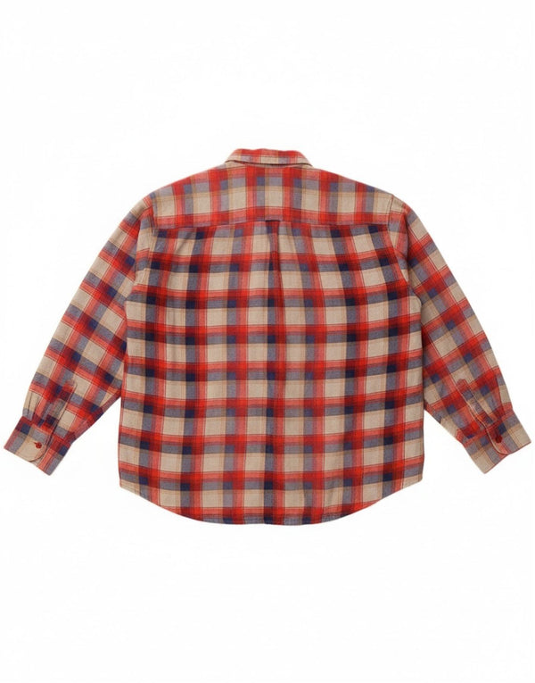 John Peel Mens Flannel Shirt Medium Red Check Cotton