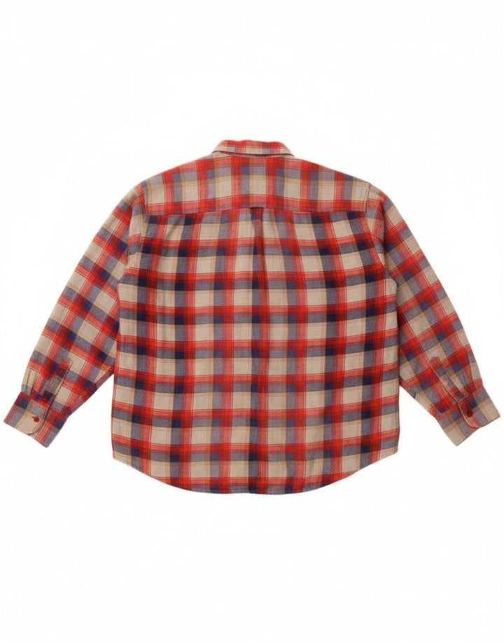 John Peel Mens Flannel Shirt Medium Red Check Cotton