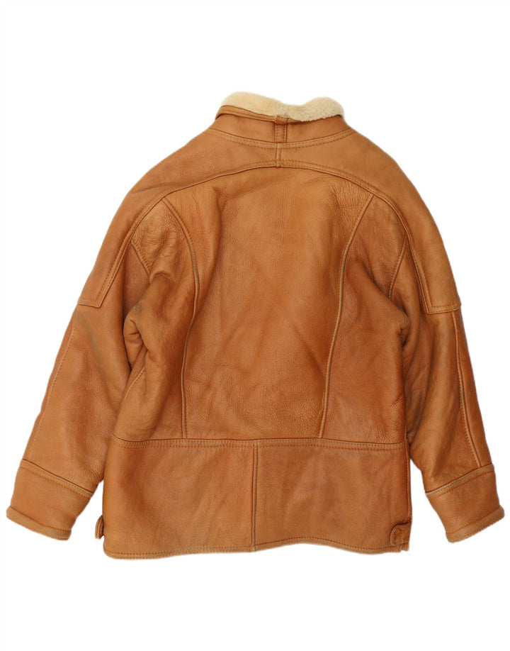 Vintage Mens Shearling Jacket UK 40 Large Brown Shearling