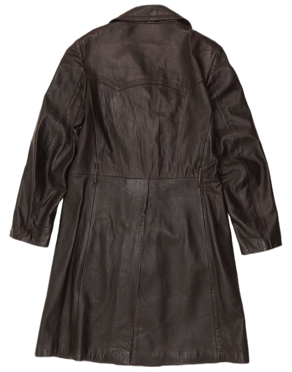 VINTAGE Mens Leather Coat IT 50 Large Brown Leather