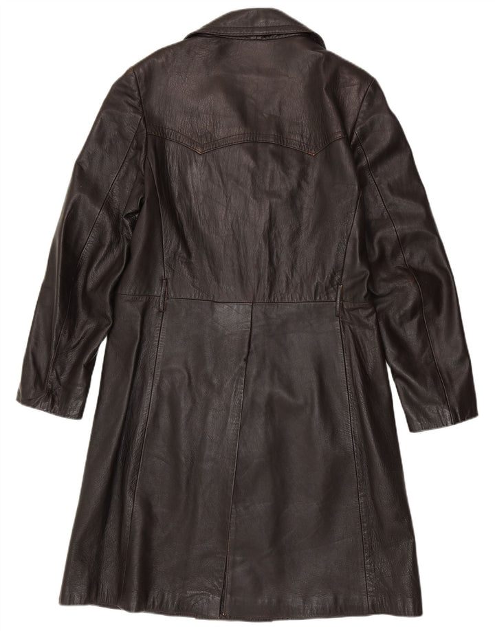 VINTAGE Mens Leather Coat IT 50 Large Brown Leather
