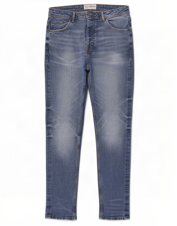 The Stronghold Mens Relaxed Fit Tapered Jeans W32 L34 Blue Cotton