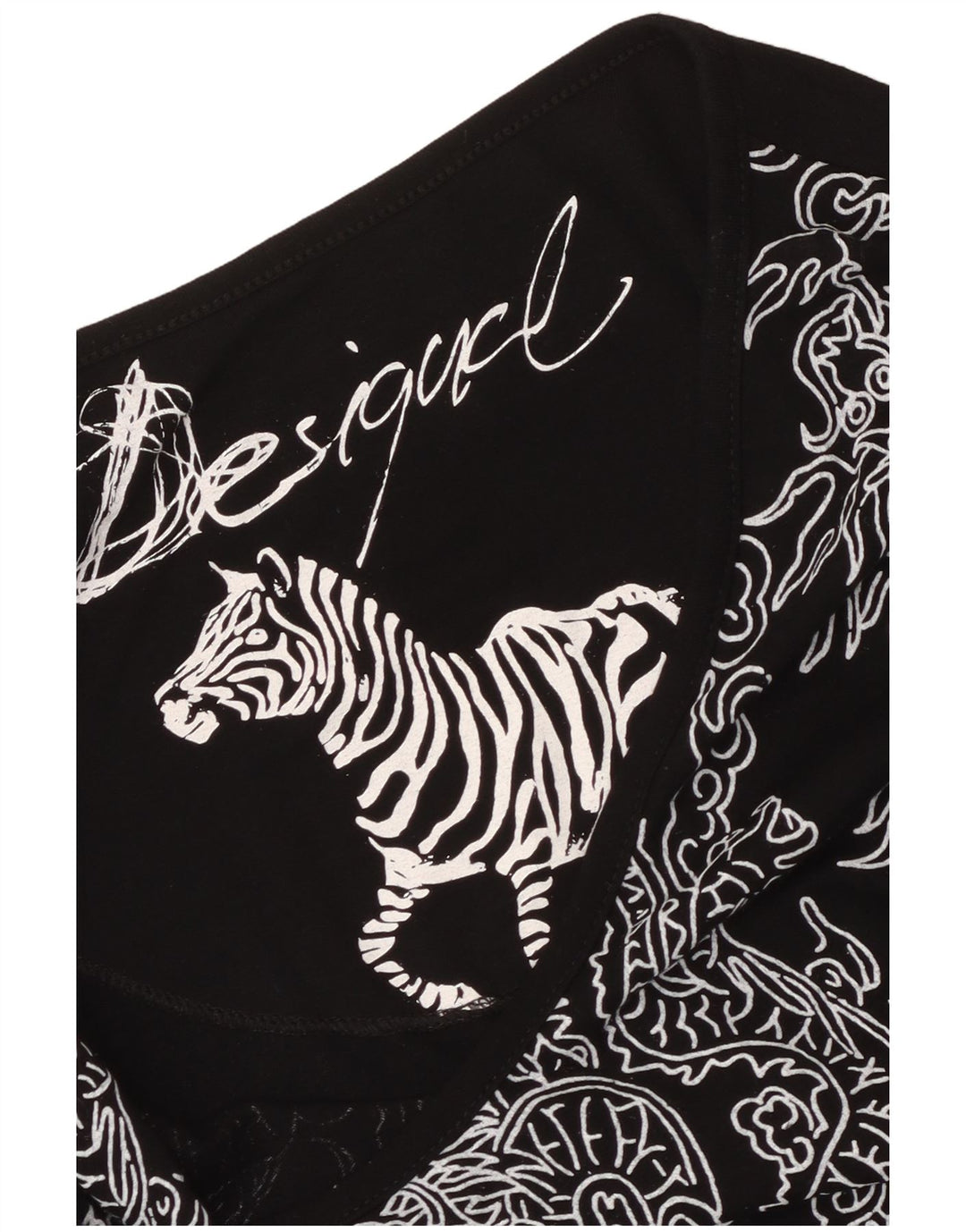 Desigual Womens Abstract Pattern A-Line Dress UK 6 XS Black