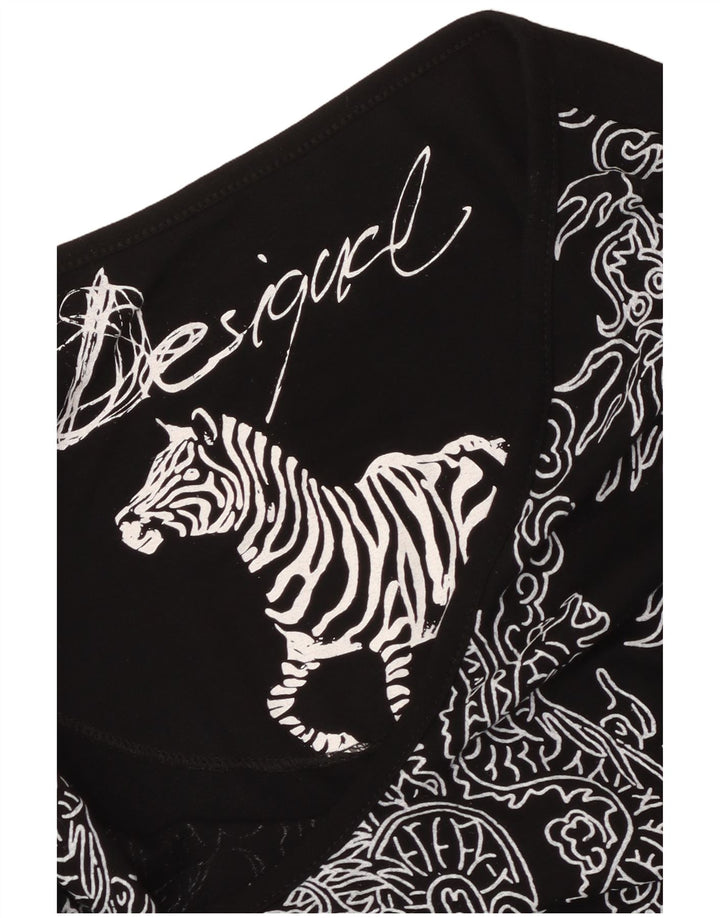 Desigual Womens Abstract Pattern A-Line Dress UK 6 XS Black