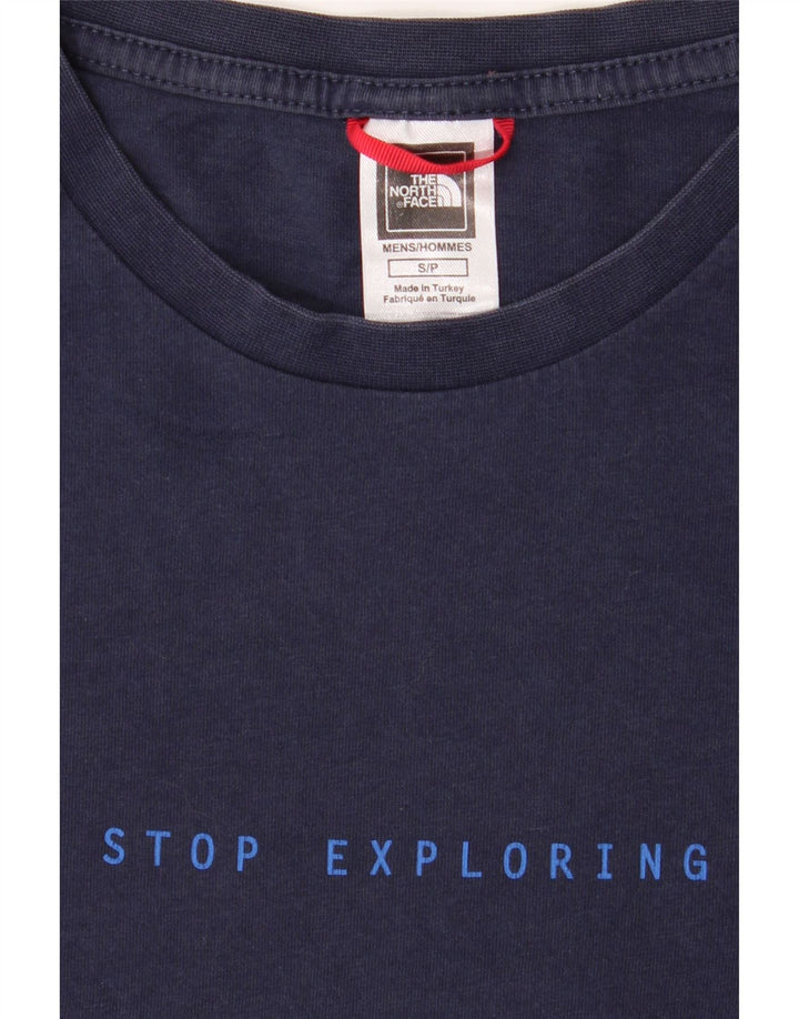 THE NORTH FACE Mens Graphic T-Shirt Top Small Navy Blue Vintage The North Face and Second-Hand The North Face from Messina Hembry 