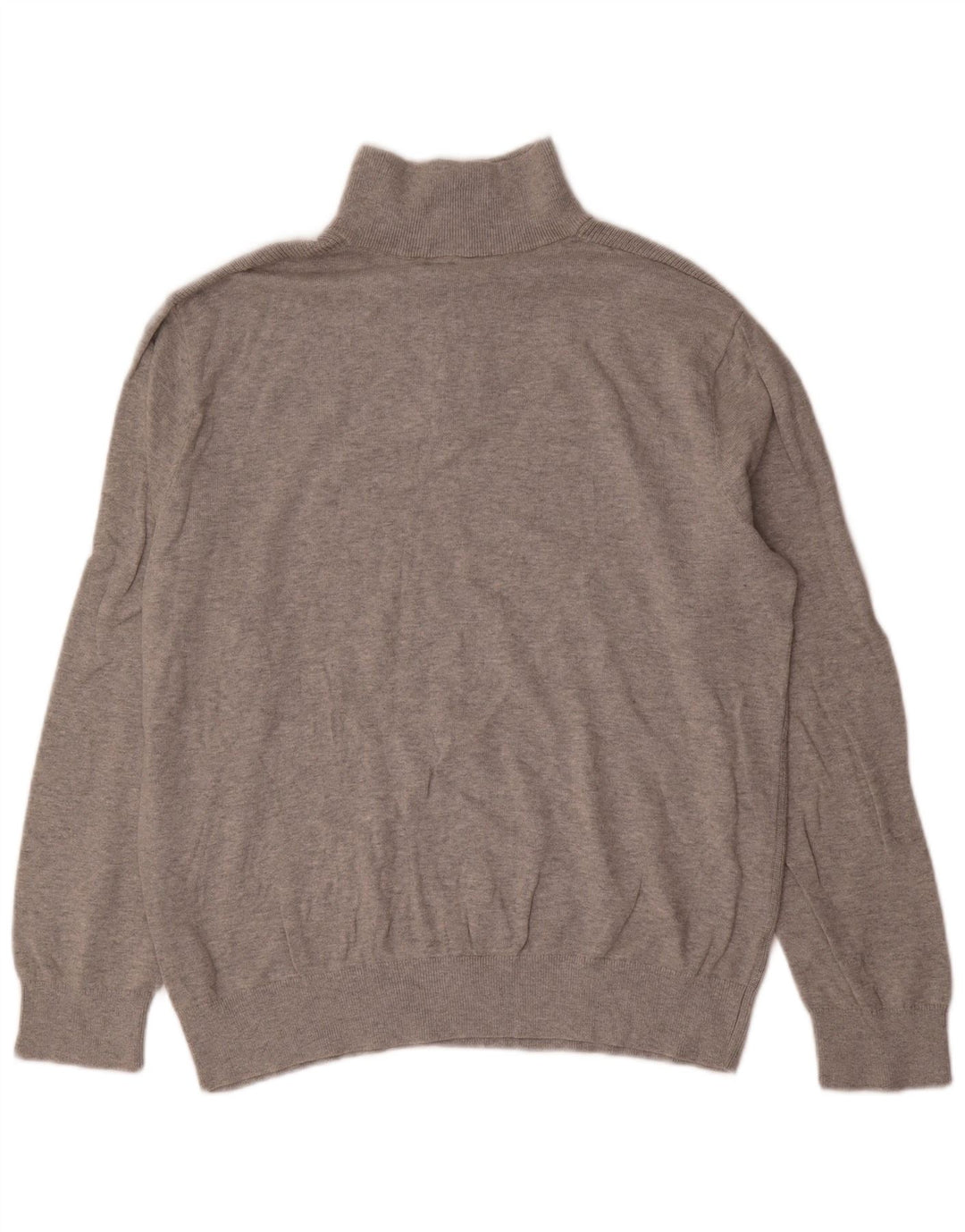 Nautica Mens Zip Neck Jumper Sweater Large Grey Cotton