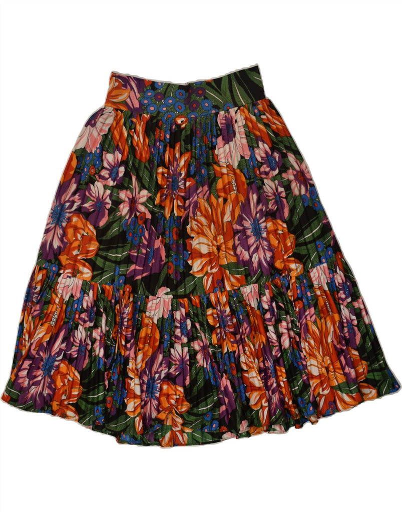 VINTAGE Womens High Waist Pleated Skirt W30 Medium  Multicoloured Floral | Vintage Vintage | Thrift | Second-Hand Vintage | Used Clothing | Messina Hembry 