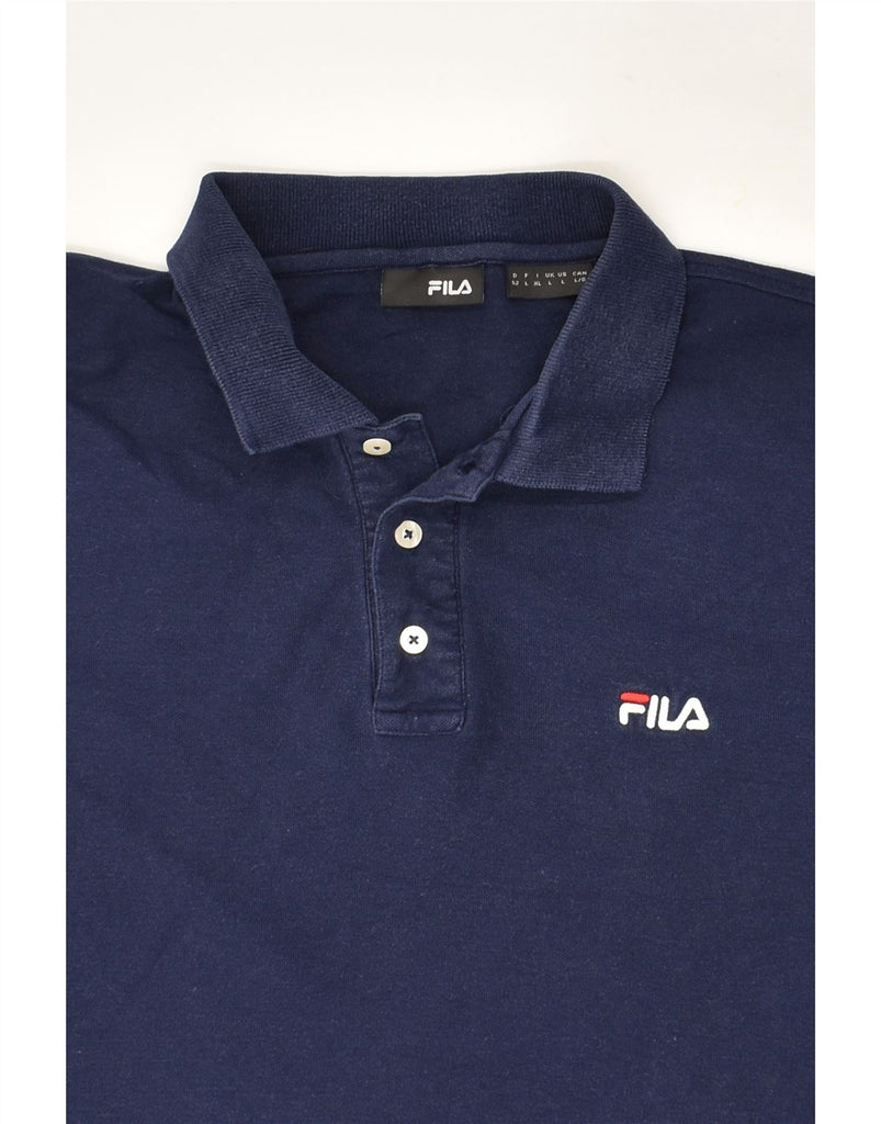 FILA Mens Polo Shirt Large Navy Blue Cotton | Vintage Fila | Thrift | Second-Hand Fila | Used Clothing | Messina Hembry 