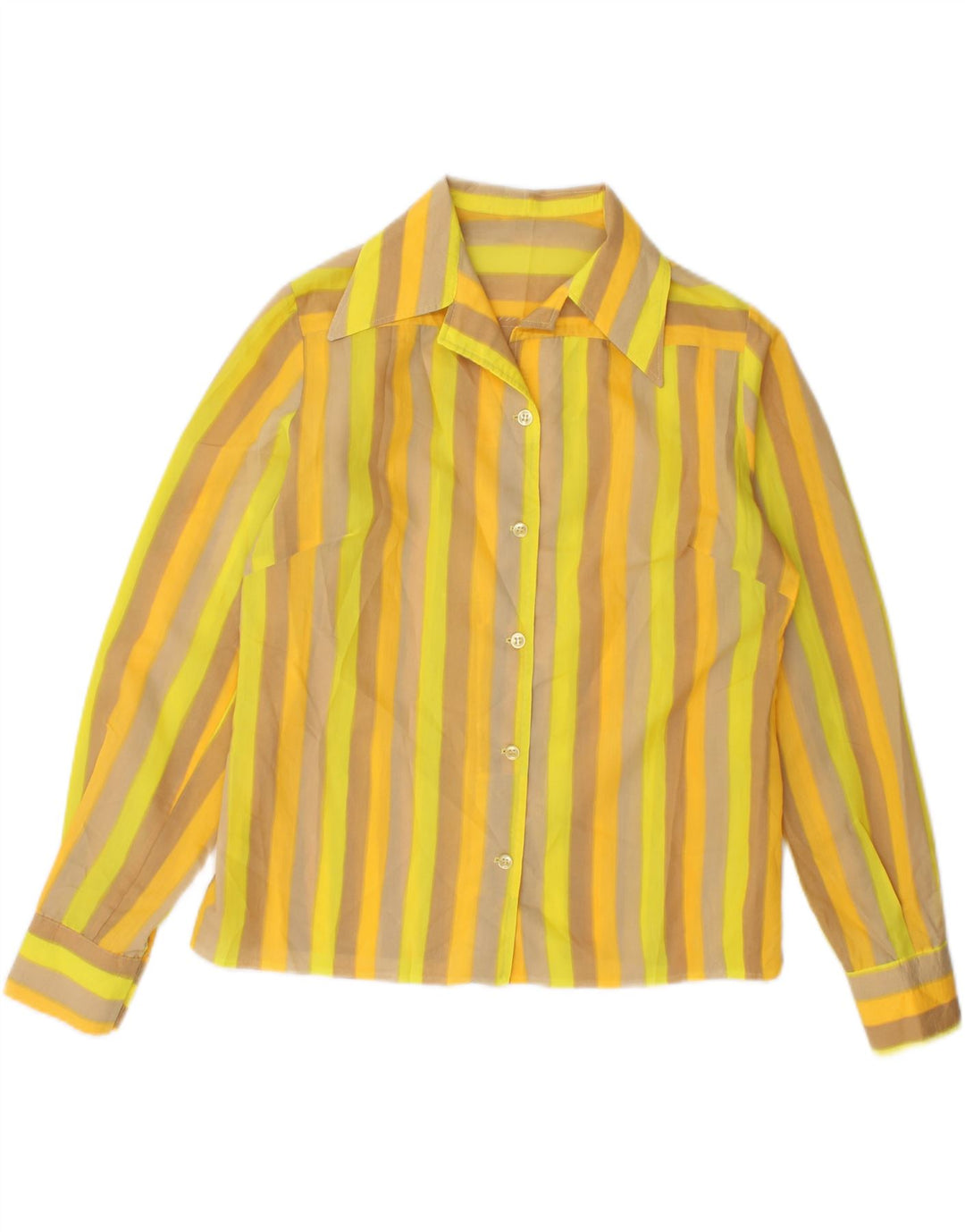 VINTAGE Womens Shirt UK 12 Medium Multicoloured Striped Vintage Vintage and Second-Hand Vintage from Messina Hembry 