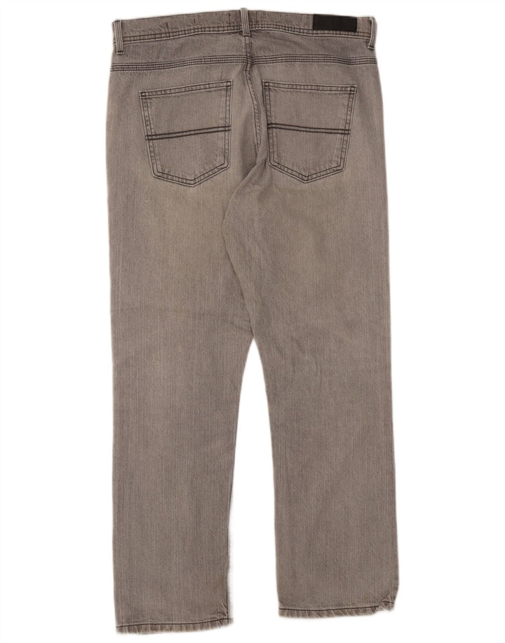Marks & Spencer Mens Regular Straight Jeans W34 L29 Grey Cotton