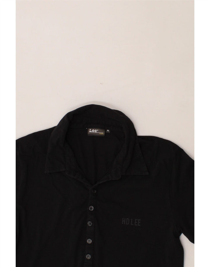 LEE Womens Polo Shirt UK 18 XL Black Cotton Vintage Lee and Second-Hand Lee from Messina Hembry 