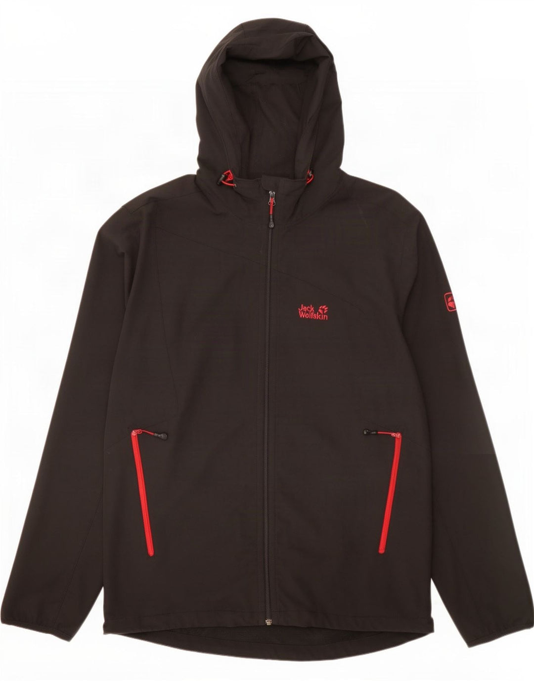 Jack Wolfskin Mens Hooded Tracksuit Top Jacket UK 48 2XL Black Polyester