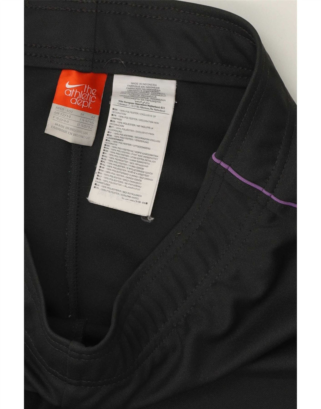 Nike Womens Tracksuit Trousers UK 12/14 Medium Grey Polyester