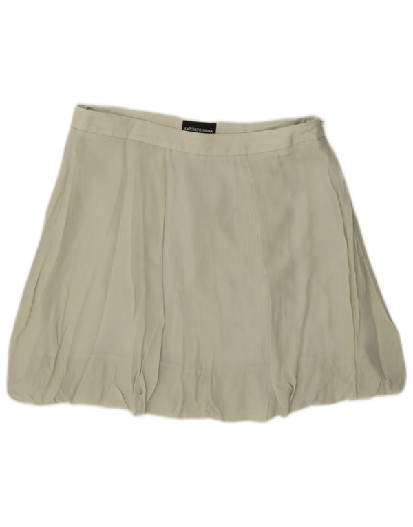 Emporio Armani Womens Mini Bubble Skirt IT 40 Small W27 Green Silk