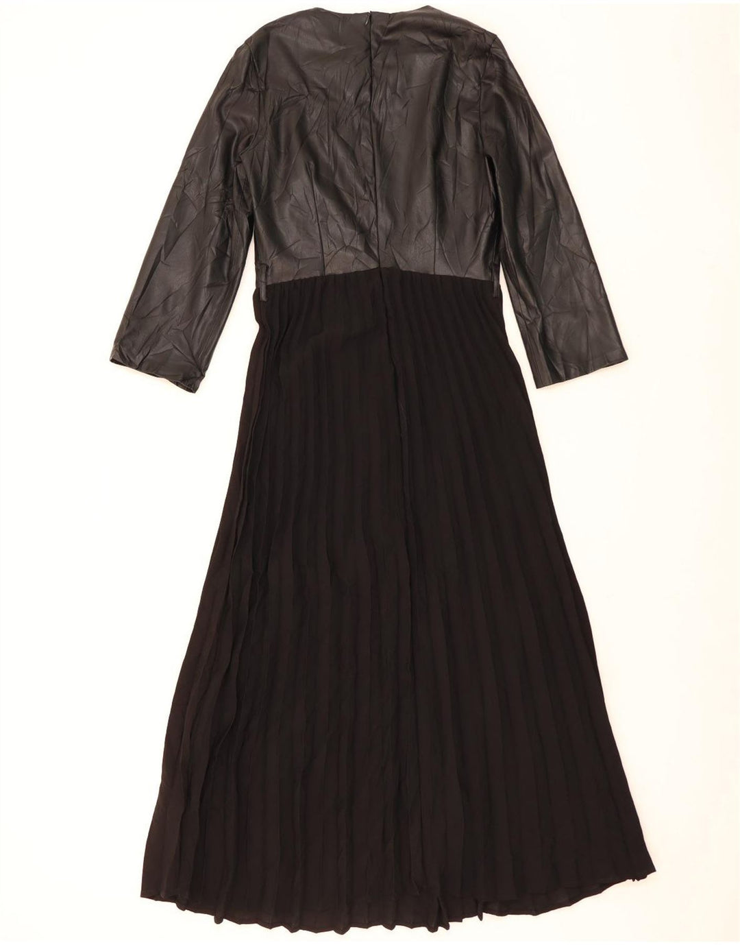 Zara Womens Long Sleeve Maxi Dress UK 10 Small  Black Colourblock Polyester