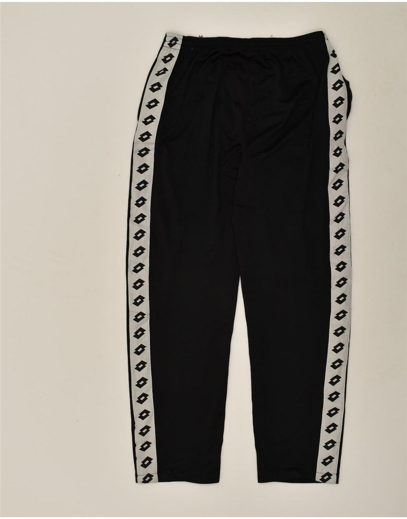 LOTTO Mens Graphic Tracksuit Trousers UK 38/40 Medium Black Polyester | Vintage Lotto | Thrift | Second-Hand Lotto | Used Clothing | Messina Hembry 