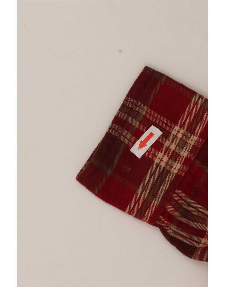 Timberland Womens Flannel Shirt UK 14 Medium Red Plaid Cotton