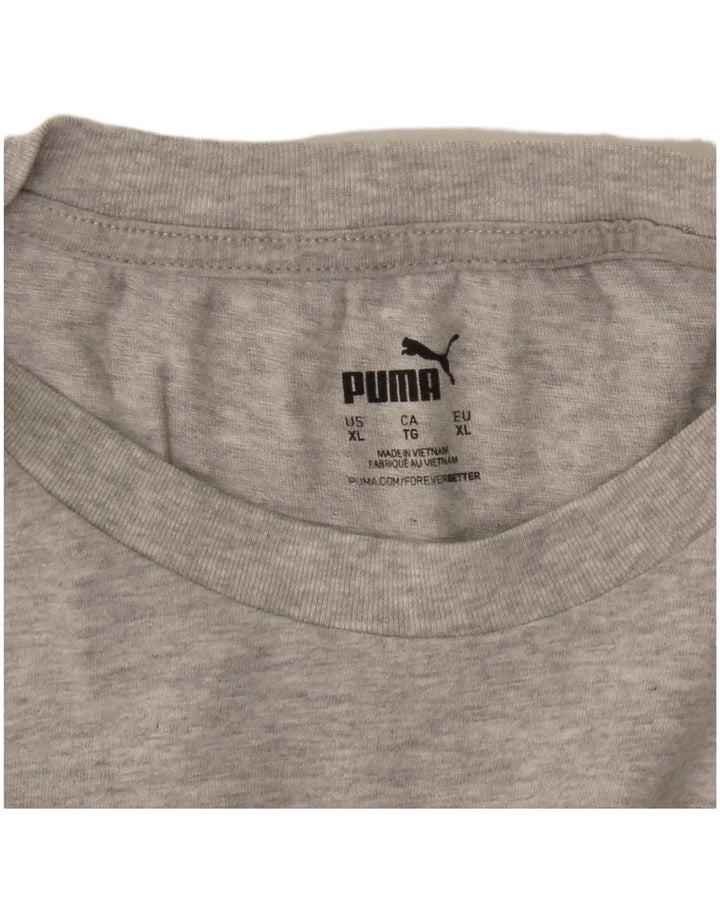 Puma Mens Graphic T-Shirt Top XL Grey Flecked