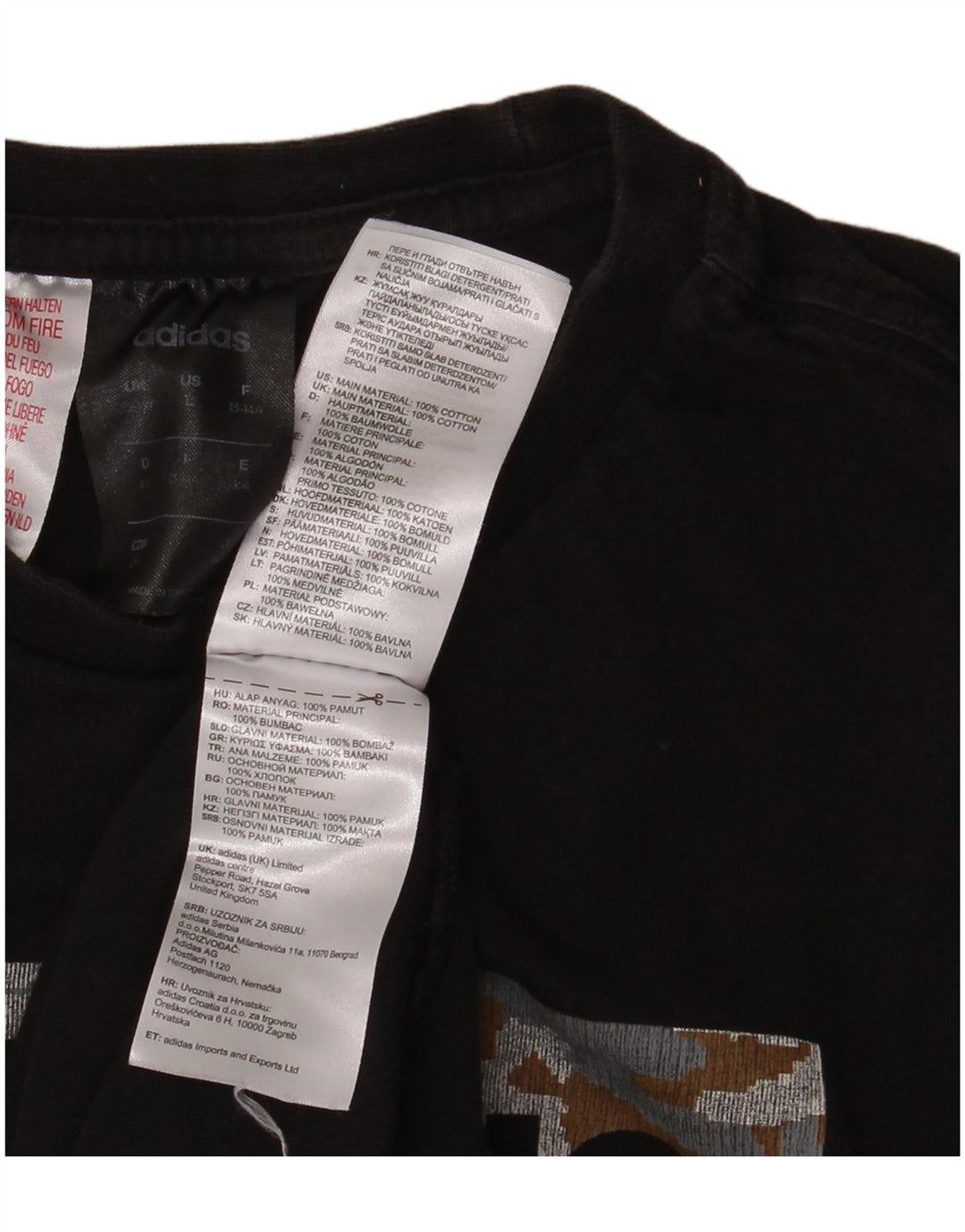 ADIDAS Boys Graphic T-Shirt Top 13-14 Years Black Cotton