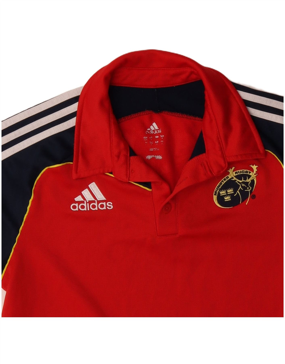 ADIDAS Mens Munster Rugby Graphic Polo Shirt Medium Red Colourblock