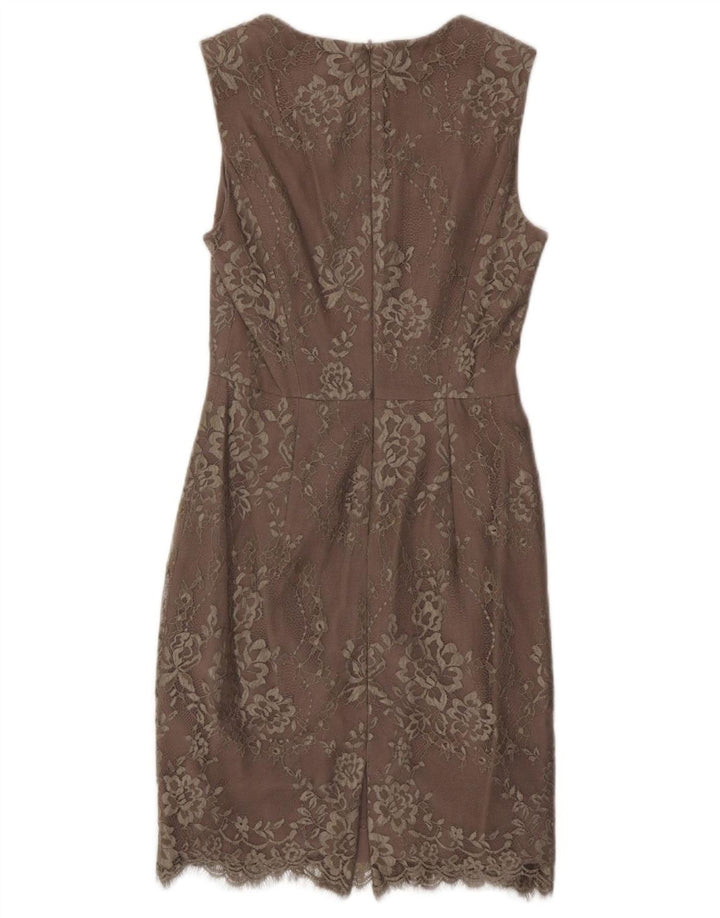 L.K. BENNETT Womens Sleeveless Sheath Dress UK 8 Small Purple Floral Nylon