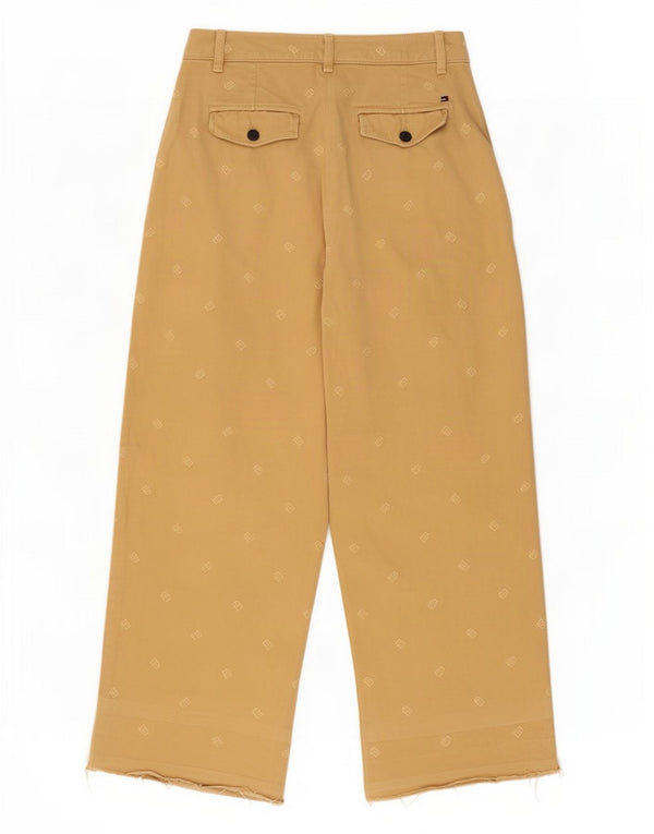 Tommy Hilfiger Womens Graphic Chino Trousers UK 10 Small W28 L27 Beige