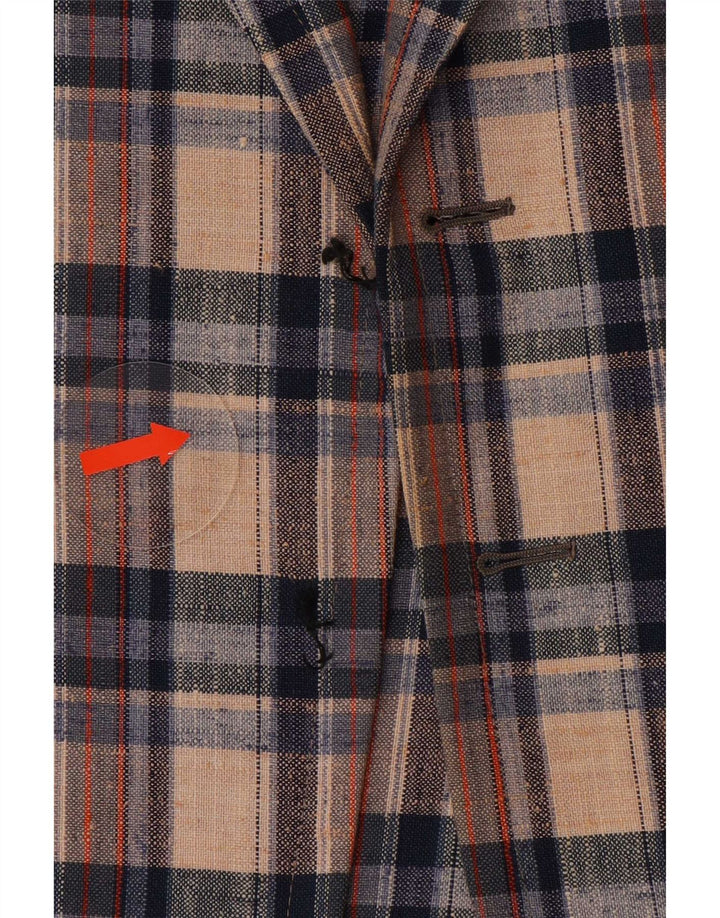 Vintage Mens Open Blazer Jacket IT 46 Small Multicoloured Check
