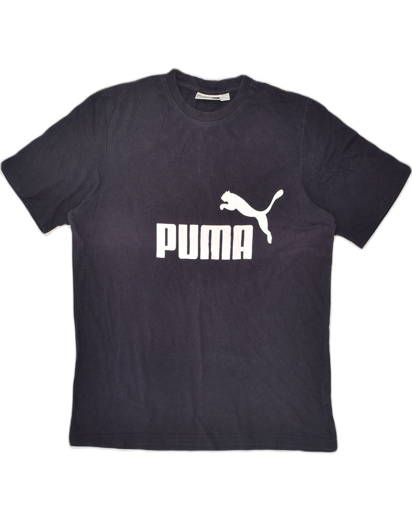 PUMA Mens Graphic T-Shirt Top Small Black Cotton | Vintage Puma | Thrift | Second-Hand Puma | Used Clothing | Messina Hembry 