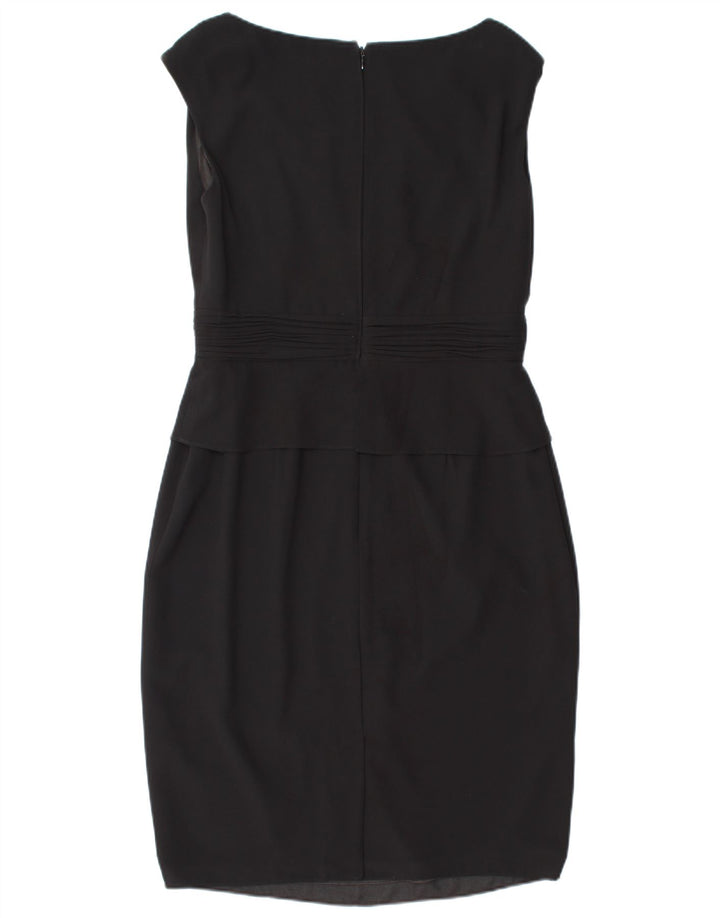 JACQUES VERT Womens Sleeveless Peplum Dress UK 12 Medium Black Polyester