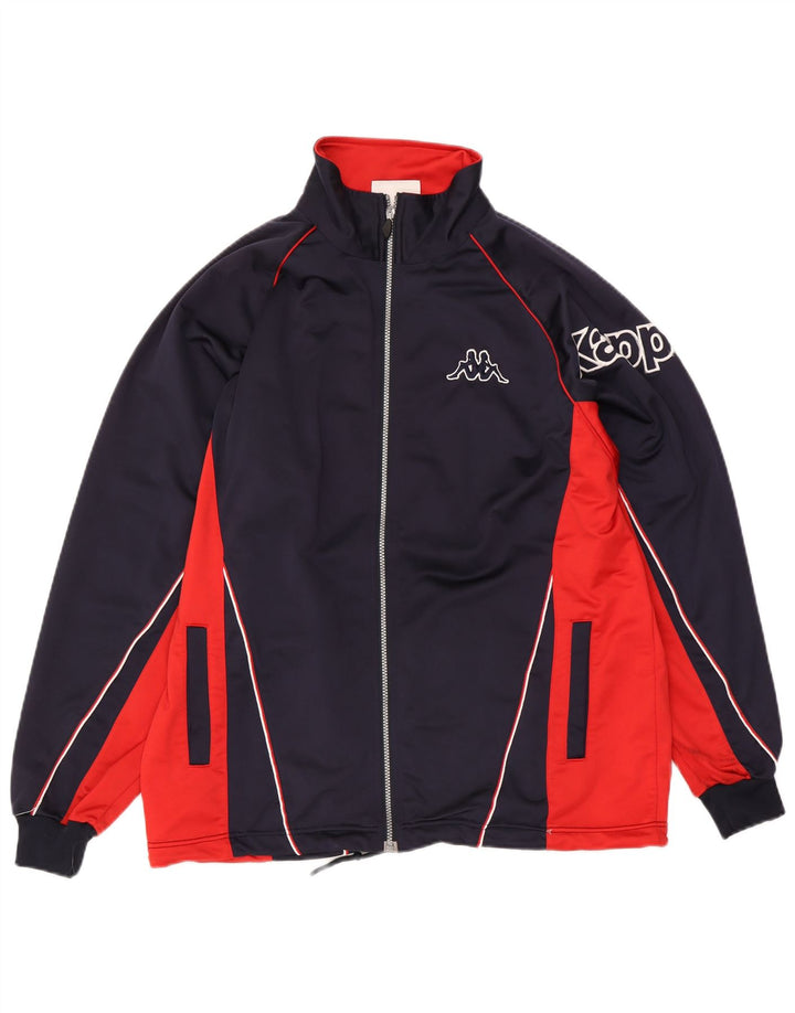 Kappa Mens Graphic Tracksuit Top Jacket Large Navy Blue Colourblock