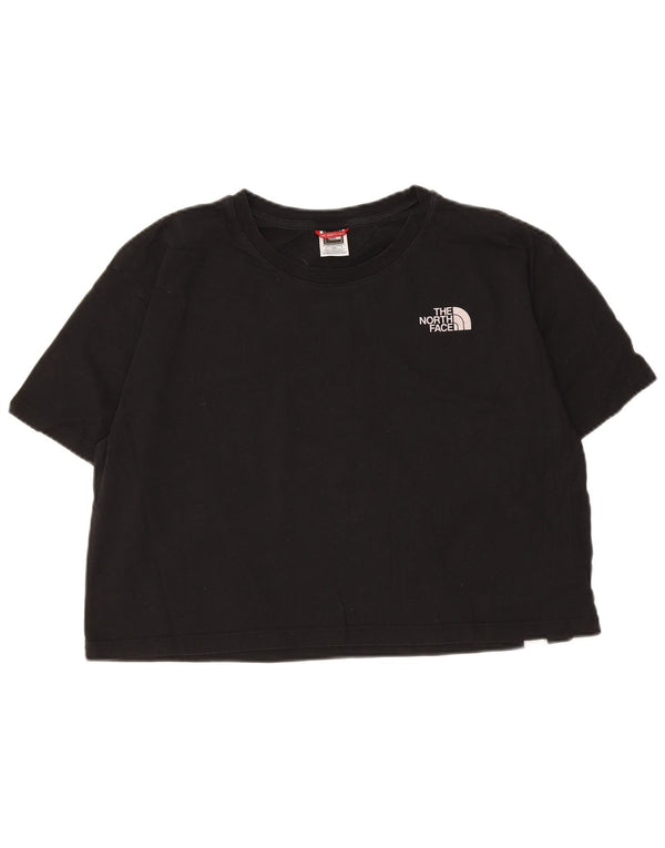 The North Face Womens Crop Graphic T-Shirt Top UK 16 Large Black Cotton