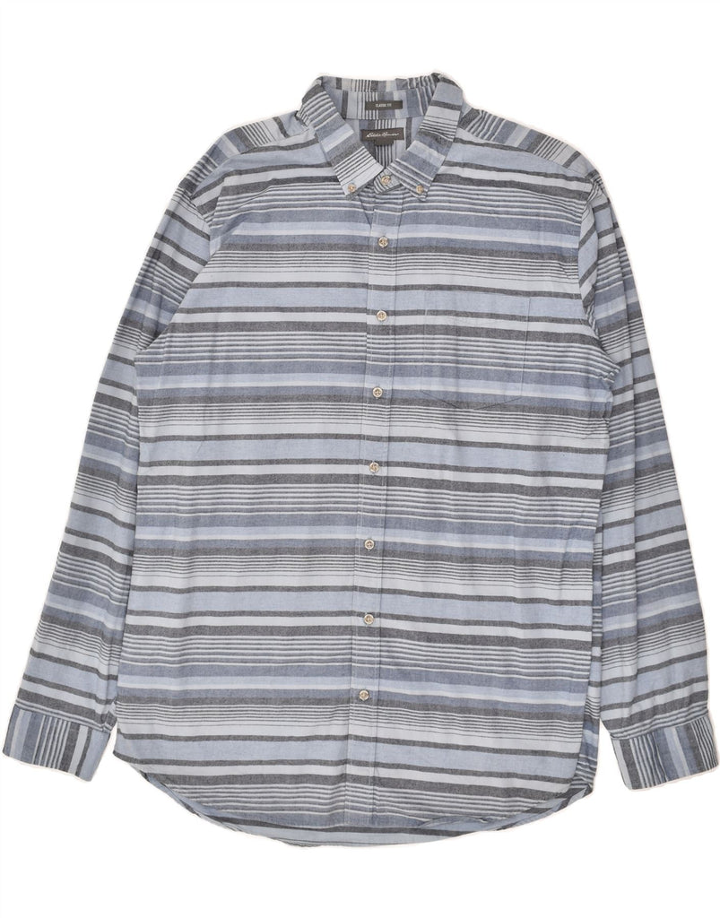 EDDIE BAUER Mens Classic Fit Shirt Large Grey Striped Cotton | Vintage Eddie Bauer | Thrift | Second-Hand Eddie Bauer | Used Clothing | Messina Hembry 